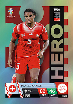 Manuel Akanji Switzerland Topps Match Attax EURO 2024 Hero #SUI2